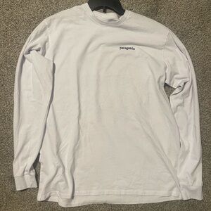 Patagonia White Long Sleeve Tee Classic Design
